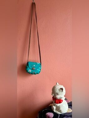 Teal Floral Crossbody Bag - Women's Shoulder Purse